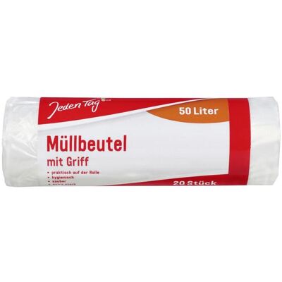 Jeden Tag Müllbeutel 50,0 l transparent, 20 St., Abfallsack, Transparent Jeden Tag Müllbeutel 50,0 l transparent, 20 St., Abfallsack, Transparent