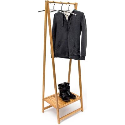 Relaxdays, Kleiderhaken + Wandgarderobe, Bambus Relaxdays, Kleiderhaken + Wandgarderobe, Bambus