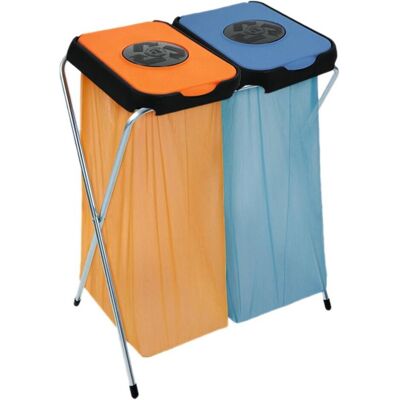 EKO Abfallsackhalter EKOthinks 2 Metallrahmen mit Kunststoff Sackhaltern inkl. Deckel, Abfalleimer, Orange, Blau EKO Abfallsackhalter EKOthinks 2 Metallrahmen mit Kunststoff Sackhaltern inkl. Deckel, Abfalleimer, Orange, Blau