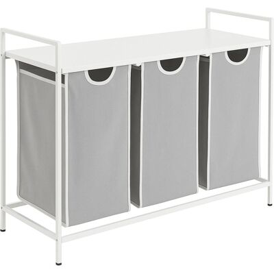 Relaxdays, Wäschekorb, Wäschesammler 3 Fächer mit Ablage (120 l) Relaxdays, Wäschekorb, Wäschesammler 3 Fächer mit Ablage (120 l)