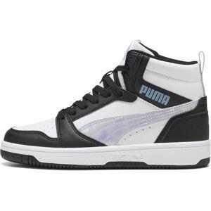 Puma Unisex, Sneakers, Rebound V6 Mid Space Belle Jr, Schwarz, Violett, Mehrfarbig, Weiss, (36) Puma Unisex, Sneakers, Rebound V6 Mid Space Belle Jr, Schwarz, Violett, Mehrfarbig, Weiss, (36)
