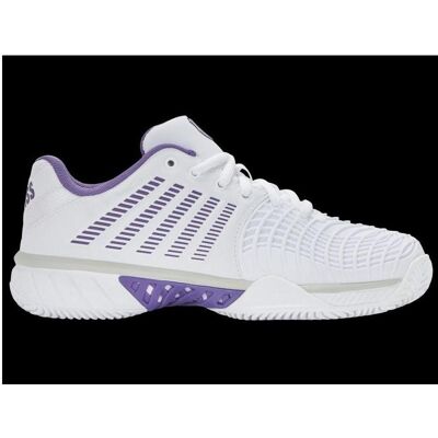 K-Swiss, Damen, Tennisschuhe, Express Light 3 Lehm Kies Tennisschuhe (37, 39.5), Weiss, Violett K-Swiss, Damen, Tennisschuhe, Express Light 3 Lehm Kies Tennisschuhe (37, 39.5), Weiss, Violett