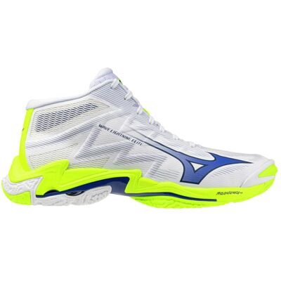 Mizuno, Unisex, Hallenschuhe, Wave Lightning Elite Mid (44.5), Blau, Weiss, Gelb Mizuno, Unisex, Hallenschuhe, Wave Lightning Elite Mid (44.5), Blau, Weiss, Gelb