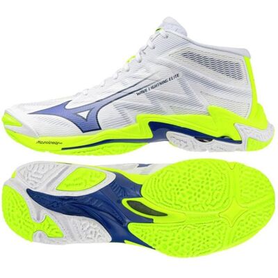 Mizuno, Herren, Hallenschuhe, Wave Lightning Mid Elite (42.5), Weiss, Gelb Mizuno, Herren, Hallenschuhe, Wave Lightning Mid Elite (42.5), Weiss, Gelb