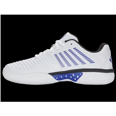 K-Swiss, Herren, Sneakers, Express Light 3 Lehm Kies Tennisschuhe, Weiss, Blau, (44.5, 46) K-Swiss, Herren, Sneakers, Express Light 3 Lehm Kies Tennisschuhe, Weiss, Blau, (44.5, 46)