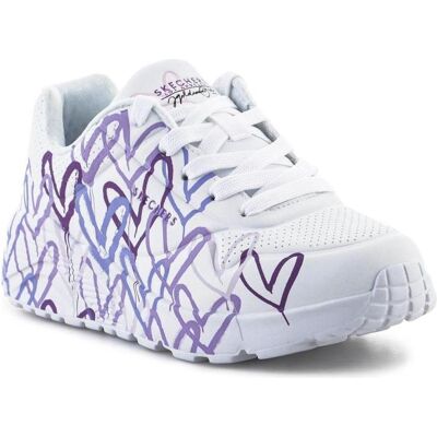 Skechers, Jungen, Sneakers, JGoldcrown Uno Lite Spread the Love Jr. Schuhe, Mehrfarbig, Weiss, Violett, (28.5) Skechers, Jungen, Sneakers, JGoldcrown Uno Lite Spread the Love Jr. Schuhe, Mehrfarbig, Weiss, Violett, (28.5)