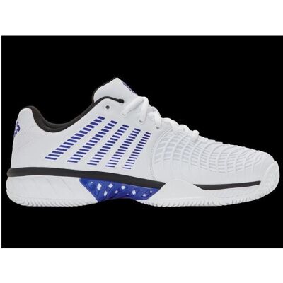 K-Swiss, Herren, Tennisschuhe, Express Light 3 Lehm Kies Tennisschuhe (42), Weiss, Blau K-Swiss, Herren, Tennisschuhe, Express Light 3 Lehm Kies Tennisschuhe (42), Weiss, Blau