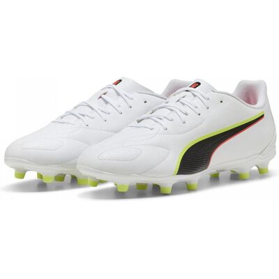 Puma Unisex, Fussballschuhe, KING 20 PLAY FG/AG (47), Schwarz, Weiss, Gold Puma Unisex, Fussballschuhe, KING 20 PLAY FG/AG (47), Schwarz, Weiss, Gold