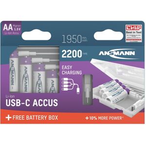 Ansmann Li-Ion Akkus Mignon AA Typ 2200 (min. 1950 mAh) (4 Stk., AA, 1950 mAh), Batterien + Akkus Ansmann Li-Ion Akkus Mignon AA Typ 2200 (min. 1950 mAh) (4 Stk., AA, 1950 mAh), Batterien + Akkus