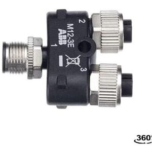 ABB M12-3E Y-Stecker mit M12-Anschlüssen für 2 dynamische Sensoren mit separater 2TLA020055R0200, Elektronikkabel + Stecker, Schwarz, Silber ABB M12-3E Y-Stecker mit M12-Anschlüssen für 2 dynamische Sensoren mit separater 2TLA020055R0200, Elektronikkabel + Stecker, Schwarz, Silber