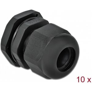Delock, Kabelverbindung, Kabelverschraubung PG16, 27mm, 10 Stück, Schwarz Delock, Kabelverbindung, Kabelverschraubung PG16, 27mm, 10 Stück, Schwarz