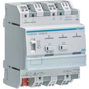 Hager, Aktor, Universal-Dimmaktor 2fach TXA662AN KNX easy 2x300W ESL/LED kombinierbar (Dimmaktor) Hager, Aktor, Universal-Dimmaktor 2fach TXA662AN KNX easy 2x300W ESL/LED kombinierbar (Dimmaktor)