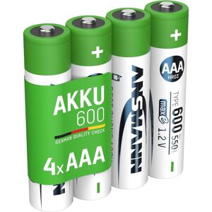 Ansmann NiMH Akku Micro AAA Typ 600 (4 Stk., AAA, 550 mAh), Batterien + Akkus Ansmann NiMH Akku Micro AAA Typ 600 (4 Stk., AAA, 550 mAh), Batterien + Akkus