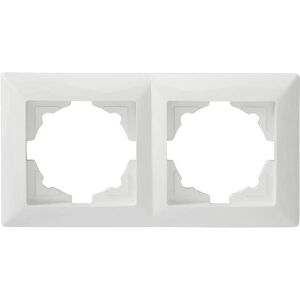 Gunsan, Zubehör Schalterprogramm, Visage 2-fach Rahmen / Steckdosenblende für 2x Steckdosen, Schalter, Dimmer Weiss Gunsan, Zubehör Schalterprogramm, Visage 2-fach Rahmen / Steckdosenblende für 2x Steckdosen, Schalter, Dimmer Weiss