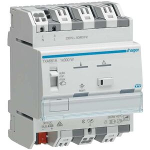 Hager, Aktor, TXA661A Dimmer KNX easy, 1 Kanal 300W, universal (Dimmaktor) Hager, Aktor, TXA661A Dimmer KNX easy, 1 Kanal 300W, universal (Dimmaktor)