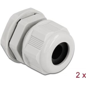 Delock, Kabelverbindung, Kabelverschraubung PG16 für Rundkabel grau 2 Stück Delock, Kabelverbindung, Kabelverschraubung PG16 für Rundkabel grau 2 Stück