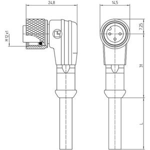 Lutronic 1069 Sensor-/Aktor-Steckverbinder - 10m, 4-polig, gewinkelt, IP67 Lutronic 1069 Sensor-/Aktor-Steckverbinder - 10m, 4-polig, gewinkelt, IP67