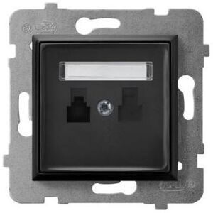 Ospel, Steckdose, ARIA Einzelne Telefonsteckdose schwarz metallic GPT-1U Ospel, Steckdose, ARIA Einzelne Telefonsteckdose schwarz metallic GPT-1U