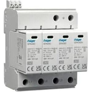 HAGER SPA931 Überspannungs-Ableiter - Typ 1+2, 4P, 50kA, 1.2kV, TN-S/TT HAGER SPA931 Überspannungs-Ableiter - Typ 1+2, 4P, 50kA, 1.2kV, TN-S/TT