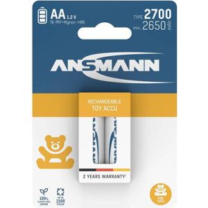 Ansmann 1312-0037 Mignon (AA)-Akku NiMH 2650 mAh 1.2 V 2 St. (2 Stk., AA, 2650 mAh), Batterien + Akkus Ansmann 1312-0037 Mignon (AA)-Akku NiMH 2650 mAh 1.2 V 2 St. (2 Stk., AA, 2650 mAh), Batterien + Akkus