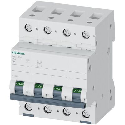 Siemens 5SL4406-6 Kompakt-Leitungsschutzschalter - 4p., 6A, B, 400V Siemens 5SL4406-6 Kompakt-Leitungsschutzschalter - 4p., 6A, B, 400V