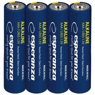 Esperanza Alkaline Batteries AAA 4pcs. Shrink Foil Wrapped (4 Stk., AAA), Batterien + Akkus Esperanza Alkaline Batteries AAA 4pcs. Shrink Foil Wrapped (4 Stk., AAA), Batterien + Akkus