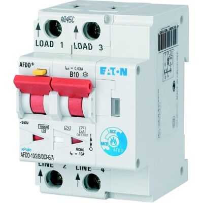 Eaton, Schutzschalter, Brandschutzschalter, 2p, B, 10 A, 30 mA, MB-300162 Eaton, Schutzschalter, Brandschutzschalter, 2p, B, 10 A, 30 mA, MB-300162