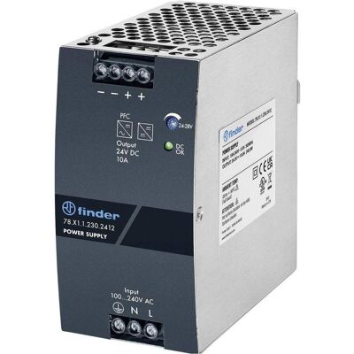 Finder, Systemstromversorgung, 78.X1.1.230.2412 Schaltnetzteil 10 A 240 W Anzahl Ausgänge:1 x Inhalt Finder, Systemstromversorgung, 78.X1.1.230.2412 Schaltnetzteil 10 A 240 W Anzahl Ausgänge:1 x Inhalt
