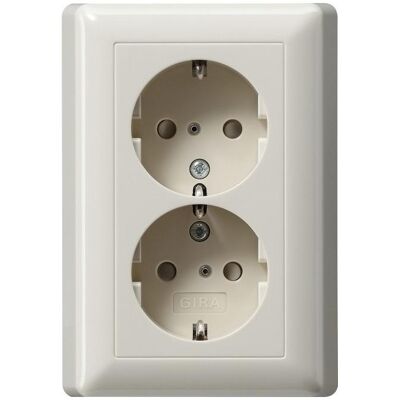 Gira 078301 - Kinderschutz Schuko Doppelsteckdose cremeweiß-glänzend Gira 078301 - Kinderschutz Schuko Doppelsteckdose cremeweiß-glänzend