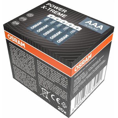 Osram Batterie POWER X-TREME AAA Micro LR03 20 Stück (20 Stk., AAA), Batterien + Akkus Osram Batterie POWER X-TREME AAA Micro LR03 20 Stück (20 Stk., AAA), Batterien + Akkus