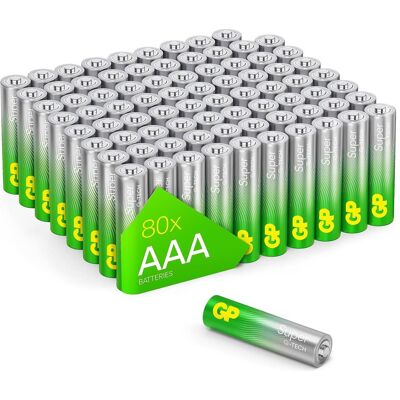 GP Batteries GP Super Alkaline-Batterien Micro, 80er (80 Stk., AAA), Batterien + Akkus GP Batteries GP Super Alkaline-Batterien Micro, 80er (80 Stk., AAA), Batterien + Akkus