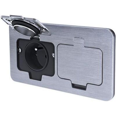 Olight, Steckdose, Solight vstavaná podlahová dvojzásuvka, IP55, okrúhle viečko Olight, Steckdose, Solight vstavaná podlahová dvojzásuvka, IP55, okrúhle viečko