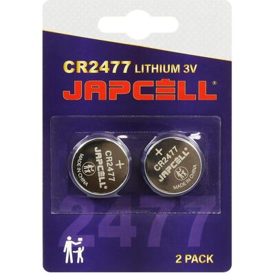 Japcell Lithium CR2477-Batterien – 2 Stk. Verpackung (2 Stk., CR2477, 1000 mAh), Batterien + Akkus Japcell Lithium CR2477-Batterien – 2 Stk. Verpackung (2 Stk., CR2477, 1000 mAh), Batterien + Akkus