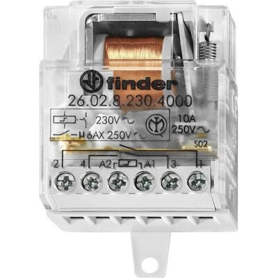 Finder Stromstoss-Schalter Unterputz 26.02.8.012.4000 2 Schliesser 12 V/AC 10 A 25, Relais Finder Stromstoss-Schalter Unterputz 26.02.8.012.4000 2 Schliesser 12 V/AC 10 A 25, Relais