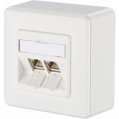 Metz Connect, Steckdose, E-DAT modul 8/8(8) AP - Wanddose - RJ-45 X 2 Metz Connect, Steckdose, E-DAT modul 8/8(8) AP - Wanddose - RJ-45 X 2
