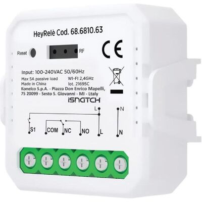 HeySmart, Aktor, Smartes WLAN-Relaismodul mit potenzialfreiem Kontakt NO/NC, App-Steuerung mit Zeitplanung (Schaltaktor) HeySmart, Aktor, Smartes WLAN-Relaismodul mit potenzialfreiem Kontakt NO/NC, App-Steuerung mit Zeitplanung (Schaltaktor)