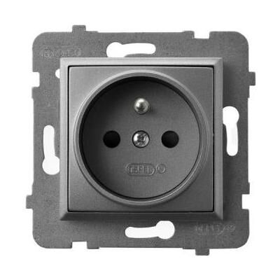 Ospel, Steckdose, ARIA Einzelsteckdose mit grau matt GP-1UZ/m/70 Ospel, Steckdose, ARIA Einzelsteckdose mit grau matt GP-1UZ/m/70