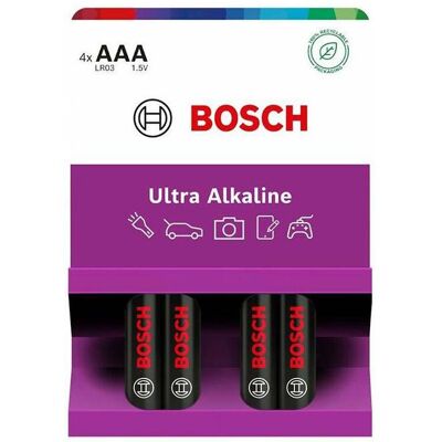 Philips BOSCH BATTERIE 4 STÜCK AAA ULTRA ALKALINE LR03UA4B/00 (4 Stk., AAA), Batterien + Akkus Philips BOSCH BATTERIE 4 STÜCK AAA ULTRA ALKALINE LR03UA4B/00 (4 Stk., AAA), Batterien + Akkus