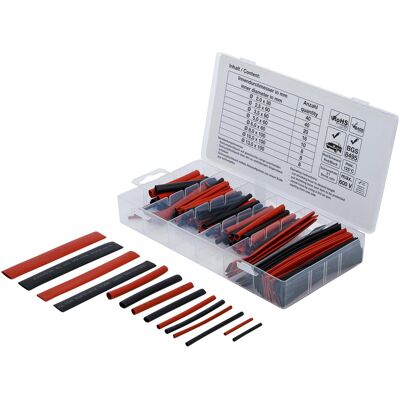 BGS, Schrumpfschlauch, Schrumpfschlauch-Sortiment rot / schwarz 150-tlg. (150x) BGS, Schrumpfschlauch, Schrumpfschlauch-Sortiment rot / schwarz 150-tlg. (150x)