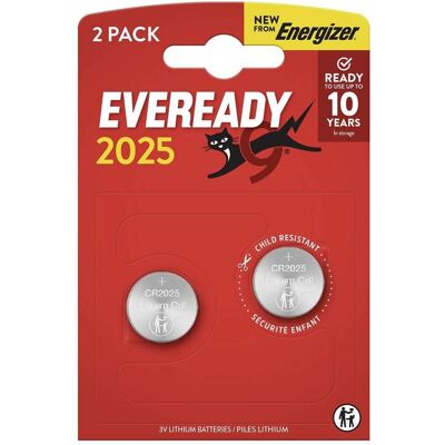 Eveready Knopfzelle CR 2025 3 V 2 St. E304439300 (2 Stk.), Batterien + Akkus Eveready Knopfzelle CR 2025 3 V 2 St. E304439300 (2 Stk.), Batterien + Akkus