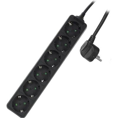 ACT, Steckdosenleiste, Power Strip, 6 sockets, 3 m, black (6x, CEE 7/3, 3 m) ACT, Steckdosenleiste, Power Strip, 6 sockets, 3 m, black (6x, CEE 7/3, 3 m)