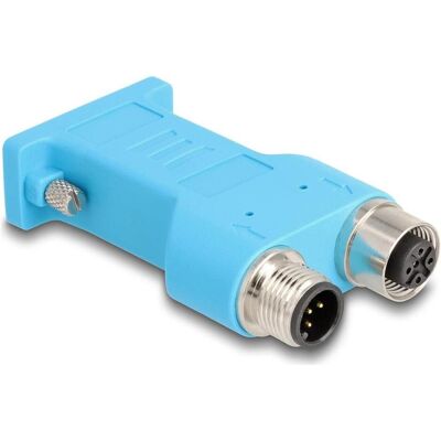 Delock D-Sub 9 Buchse zu M12 Stecker und Buchse 5 Pin A-kodi, Elektronikkabel + Stecker, Blau Delock D-Sub 9 Buchse zu M12 Stecker und Buchse 5 Pin A-kodi, Elektronikkabel + Stecker, Blau