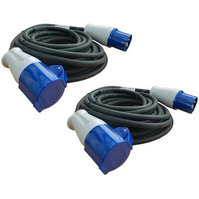 Dula, Verlängerungskabel, Verlängerungskabelcamping - CEE - 10 Meter - 2 Teile - Neopren - IP44 - Max 3500 W (10 m, CEE 16/3) Dula, Verlängerungskabel, Verlängerungskabelcamping - CEE - 10 Meter - 2 Teile - Neopren - IP44 - Max 3500 W (10 m, CEE 16/3)
