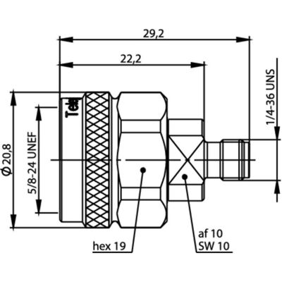 Telegärtner Koax-Adapter N-Stecker - SMA-B, Elektronikkabel + Stecker Telegärtner Koax-Adapter N-Stecker - SMA-B, Elektronikkabel + Stecker