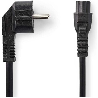 Nedis 2 m Netzkabel, Schwarz (Schuko-Stecker, gewinkelt -> C5-Stecker) (2 m), USB Kabel Nedis 2 m Netzkabel, Schwarz (Schuko-Stecker, gewinkelt -> C5-Stecker) (2 m), USB Kabel