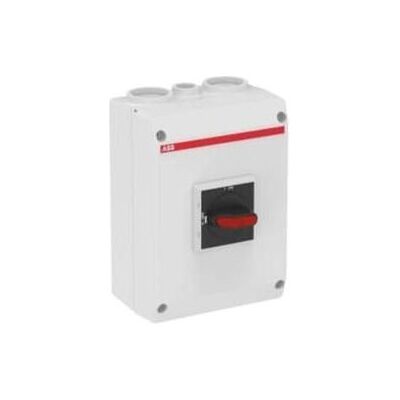 ABB, Schutzschalter, Sicherheitsschalter AC23 30A 3-polig mit Hilfskontakt metrisches Gewinde schwarzer Griff OTP25T3M ABB, Schutzschalter, Sicherheitsschalter AC23 30A 3-polig mit Hilfskontakt metrisches Gewinde schwarzer Griff OTP25T3M