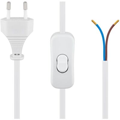 Goobay Netzkabel mit Schalter (1.50 m), Stromkabel, Weiss Goobay Netzkabel mit Schalter (1.50 m), Stromkabel, Weiss