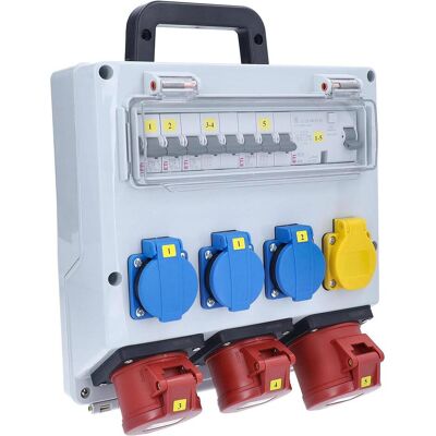 As - Schwabe, Baustromverteiler, Wandverteiler mit Direktanschluss (6x, CEE 16/5, CEE 32/5, CEE 7/3, RJ45) As - Schwabe, Baustromverteiler, Wandverteiler mit Direktanschluss (6x, CEE 16/5, CEE 32/5, CEE 7/3, RJ45)