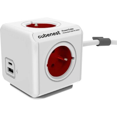 NoName, Steckdosenleiste, Cubenest PowerCube Extended USB A+C PD,, White-Red, (3 rozbo??ka, 1x USB, 1x USB-C) (4x, Typ 13, USB-A, USB-C, 1.50 m) NoName, Steckdosenleiste, Cubenest PowerCube Extended USB A+C PD,, White-Red, (3 rozbo??ka, 1x USB, 1x USB-C) (4x, Typ 13, USB-A, USB-C, 1.50 m)