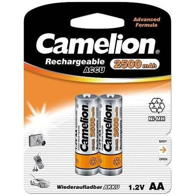 Camelion AA/HR6, 2500 mAh, Rechargeable Batteries Ni-MH, 2 pc(s) (2 Stk., AA, 2500 mAh), Batterien + Akkus Camelion AA/HR6, 2500 mAh, Rechargeable Batteries Ni-MH, 2 pc(s) (2 Stk., AA, 2500 mAh), Batterien + Akkus